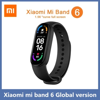 Xiaomi Mi Band 6 Умен Гривна 5 Цвята AMOLED Екран Mi Band 6 Кислороден Фитнес гривна Bluetooth Водоустойчив Смарт Гривна