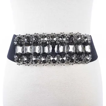 Нов Колан С Кристали, пълен crystal, широк колан, украсен с женската лента за извайване на тялото, дизайнерски широки еластични дамски колани BL236