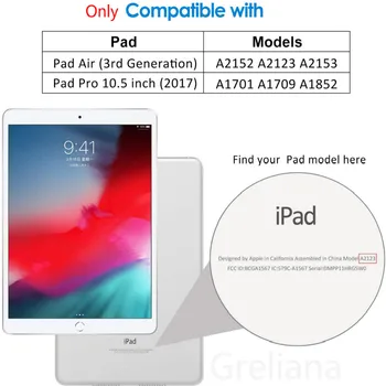 Калъф За iPad Pro 10.5 2017 Година на Издаване Модел A1701 A1709 Калъф Ултра-Лек Магнитен Умен Прозрачен Матиран Калъф