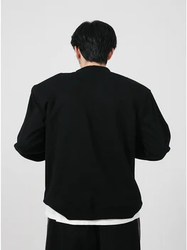 IEFB Мъжки hoody Облекло 2023 Есен Нова Корейската Мода Проста Личност Светкавица Дизайн Наплечник Мъжки Блузи 9A4891