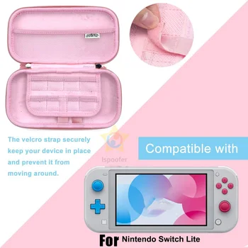 Девчачья Розова Чанта за Съхранение, Пътен Защитен Калъф за Носене на ръка, Аксесоари за Nintendo Switch Lite с Каишка на Китката и Рамото