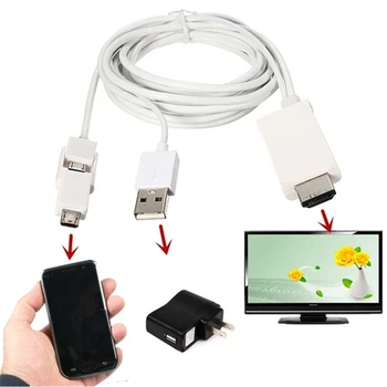 2,5 м Micro USB 5/11 пин Mobile Link MHL към HDMI-съвместим Аудио-Видео AV Кабел-Адаптер 1080P HD TV Конвертор За Samsung