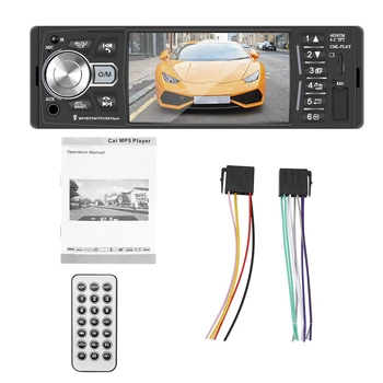 Автомобилно радио Авточасти TF USB Бързо Зареждане на ISO Дистанционно Многоцветное Осветление, Аудио и Видео MP5 Плейър Bluetooth 4,2 1 Din 4.1 Инча