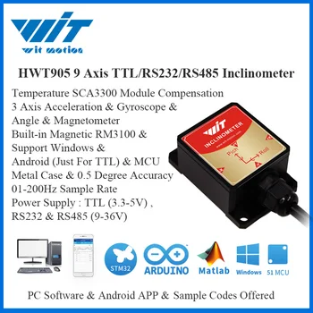 WitMotion HWT905 Висока точност от 0,05 ° Военен Сензор Инклинометр 9 Ос Сензор AHRS Водоустойчив IP67 и антивибрационный