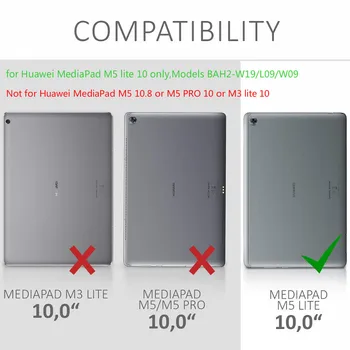 Калъф за таблет Huawei MediaPad M5 lite 10 са BAH2-W19/L09/W09 от изкуствена кожа Вислоухий Калъф в стил Личи MediaPad M5 lite 10,1 Калъф