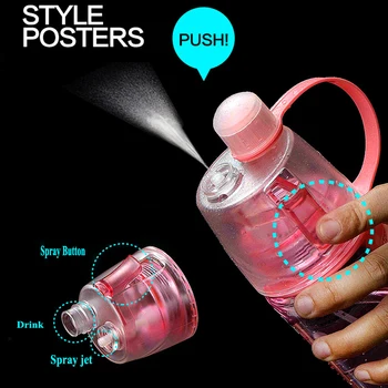 Слама бутилки с вода спрей спортове на най-новия дизайн на пластмасовата за на открито наем Колоездене бутилки КК1323 фитнес залата пиене