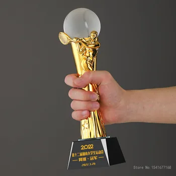 Высокосортный спортен трофей от смола баскетбол волейбол тенис, бадминтон маратон голф тенис на маса награди обичай кристална статуетка
