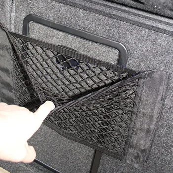 Автомобилна Облегалка На Задната Седалка На Багажника Еластична Низ Окото Чанта За Съхранение На Багажника На Колата Товарен Чанта Органайзер За Съхранение На Джоба Клетка Авто Аксесоари