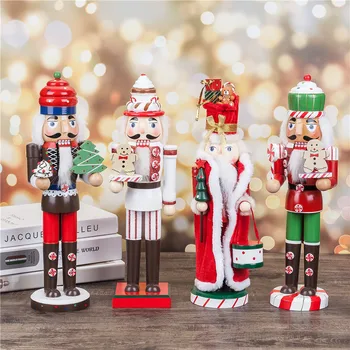 35 см Коледна кукла на Дядо Коледа, Снежен човек Човечето Главен Готвач Лешникотрошачката войници Марионетка Комбинация Детска Коледна Играчка, Подарък HT124