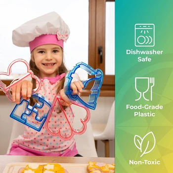 Нож за Сандвичи за Детски Бисквити Прес-Форма за Бисквити Набор от Метални Зърнени Форми За Филийки За Закуска