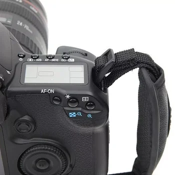 Кожена каишка за цифров огледално-рефлексен фотоапарат, подходящ за Nikon и Canon (черен)