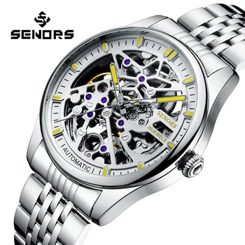 2022 нови Автоматични Механични Мъжки часовници с кухи голям светящимся водоустойчив, стоманена каишка Модерен Мъжки Часовник бизнес reloj hombre