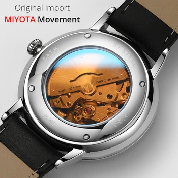 2020 MIYOTA 8215 Автоматични Часовници Мъжки Луксозни маркови Фантазия Мъжки Часовник с Двойно календар Сапфирово-Червени Механични Часовници за мъже