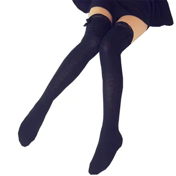 VISNXGI/Модни Топли Чорапогащи Над Коляното, Дълги Памучни Вертикални Дантелени Чорапи със Сърца За Момичета, Дамски Секси Ретро