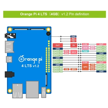 За Ориндж Пи 4 LTS 4G16G + 5V3A Съвет за развитие, Rockchip RK3399, поддръжка на Wifi + BT5.0, gigabit Ethernet, работещи с Android, Ubuntu
