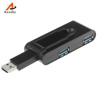 A Ausuky 4-портов за Високоскоростен USB hub С въртене на 180 градуса Компактен Пътен USB 3.0 Външен Хъб Адаптер 25