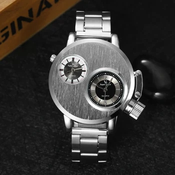 KEMANQIFashion мъжки спортни часовници, луксозни мъжки кварцов часовник от неръждаема стомана, мъжки бизнес ежедневни кожени часовници за любителите на жените