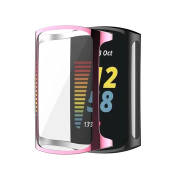 TPU Мека Обвивка Стъклена Защитно Фолио За Екрана Smartband Калъф Рамка За Fitbit Charge 5 Band Защитна Броня Калъф Charge5 Аксесоари
