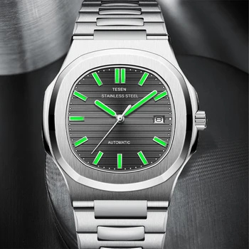 TESEN Top Мъжки Спортни Маркови Луксозни Автоматични Часовници Мъжки Военни Механични Часовници от стоманени светещи ръчни часовници, patek AAA nautilus