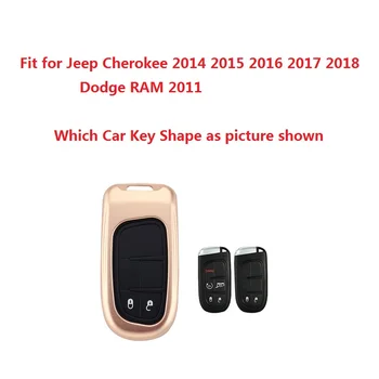 Калъф за Ключове от Кола от алуминиева сплав с брелком Защитна Обвивка за Jeep Cherokee 2016 2017 2018 Dodge RAM 2018