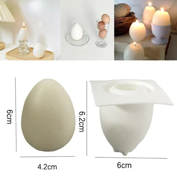 3D Яйце, Свещ Силиконова Форма на DIY Мус Шоколадова Торта Занаятчийски Инструмент За Печене Великденско Моделиране Яйце Смола Мухъл Начало Декор