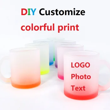 325 мл (11 грама) DIY печат градиентных цветове Стъклена Чаша по Чаша, за да персонализирате Фото Изображение на ЛОГОТО на Текст Творчески Подаръци за Спомен Насърчаване на Продажбите