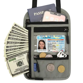 НОВА Подвесная Чанта За Паспорт На Врата, Мъжки И Дамски Органайзер За Документи за Пътуване, Държач За Кредитни Карти, Защитен Калъф, Чанта за съхранение на Пакет Карти