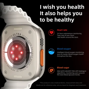 49 ММ Смарт Часовници Ultra Series 8 Температура на Тялото Bluetooth Предизвикателство Нивото на Глюкоза в Кръвта Умен Часовник За Мъже И Жени Фитнес-Гривна