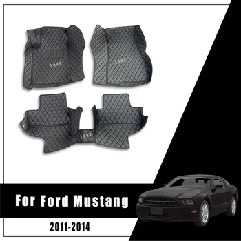Автомобилни Стелки За Ford Mustang 2011 2012 2013 Авто Лигавицата на Кожена Подложка За Краката Изтегляне Подложка Авто Аксесоари за Автомобил-стайлинг