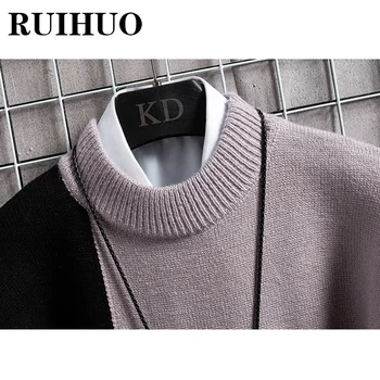 RUIHUO Корейски Пуловер, Мъжки Дрехи Корейската Мода Мъжки Пуловер Пуловер Реколта Дрехи Хип-Хоп Трикотаж 2XL 2022 Нови Постъпления