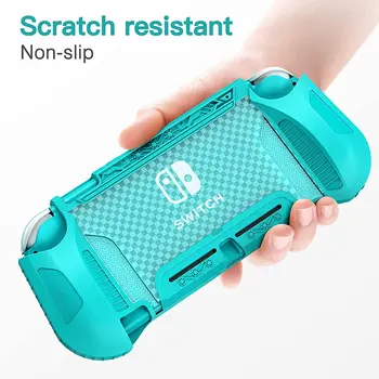 Калъф Mooroer за Nintendo Switch Lite, калъф от TPU със защита от надраскване / прах, със защитно фолио, изработени от закалено стъкло и 6-инчов капачка