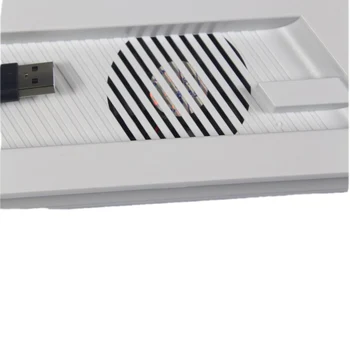 PS4 Pro Аксесоари Охлаждащ Вентилатор, Охладител Вертикална Поставка Поставка Двойна Контролер зарядно устройство ще захранване на Док Станция за употреба за Playstation 4 Pro Бял