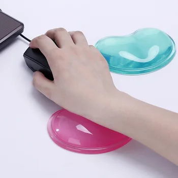 Качествена вълнообразни комфортна гел мишка за компютър за китката на ръката, поддържаща възглавница, Модерен силиконов тампон върху китката във формата на сърце