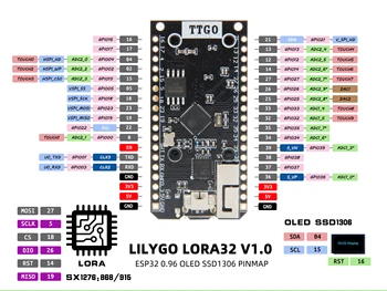 LILYGO® TTGO 1 / 2 елемента LoRa32 V1.0 Suzan 868 Mhz 915 Mhz ESP32 Такса за разработка на OLED 0,96 инчов Дисплей Безжичен модул WIFI, Bluetooth