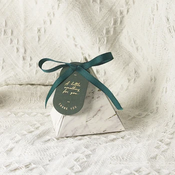 Подарък Кутия Триъгълни Мраморни Кутии За Бонбони Опаковка Хартиена Торба на Едро за Сватба Полза на Ден, Свети Валентин, Великден