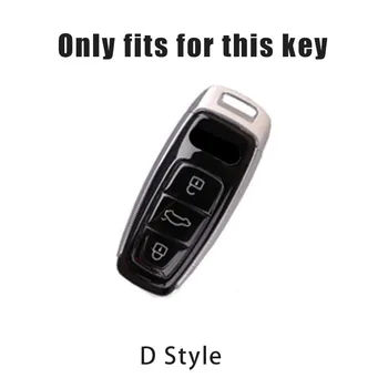 TPU Авто Умно Дистанционно Ключ Калъф за Авто ключодържател Пръстен За Audi A6L A7 A8 Q8 E-tron C8 D5 2019 2020 3 Бутона Защитни Аксесоари