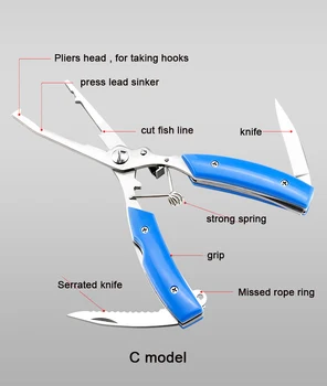 Риболовни Многофункционални Клещи Ножици Ракита Риболов Линия Стръв Кука Нож За Премахване На Риболовни Принадлежности Инструмент За Рязане На Риба Прилагането На Клещи Ножици