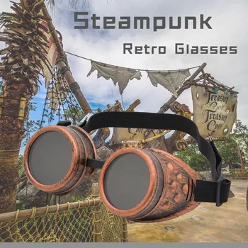 Пилотни Очила Ретро Очила Steampunk Кръгли Готически Слънчеви Очила За Колоездене Защита На Очите Вечерни Декоративни Vintage Слънчеви Очила 2020