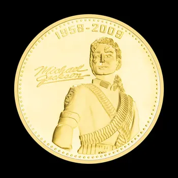 Кралят на ПОП музиката Майкъл Джексън (1958-2009) Сувенирни монети са подбрани Позлатен Барельефная възпоменателна монета