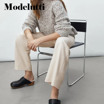 Modelutti 2022, Нови Пролетно-есенните Модни Дълги Панталони с прав штанинами, Универсални Обикновена Прости Ежедневни Панталони дамски Панталони
