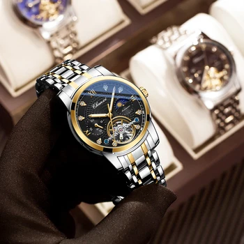 Нови Мъжки Часовник CHENXI, Луксозни Маркови Часовници е От Неръждаема Стомана, Автоматични Механични Ръчни Часовници С Турбийоном За Мъже, Бизнес Модни Часовници