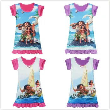 Летни Детски Рокли за момичета, Облечи Vaiana Maui, Облекла за Момичета, Рокли с Шарени Моаны от Анимационни, Детски Дрехи Принцеса, Детски Костюми