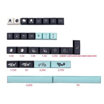 132 Клавишите GMK Mizu Keycaps XDA Профил PBT сублимационен печат Механична Клавиатура Keycap за MX Switch 61/64/68/84/87/980/104