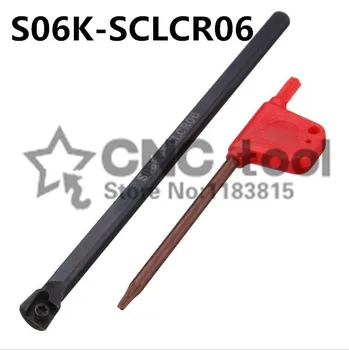 S06K-SCLCR06/S06K-SCLCL06, 6 мм * 100 расточная планк вътрешна стругове инструменти с винтовым ключ на притежателя на мини струг за CCMT 060204 вложки