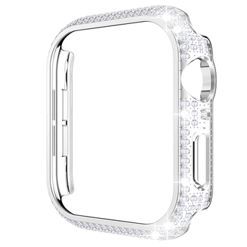 Калъфи За Apple Watch Серия SE 6 5 4 3 40 мм 44 мм За Жени Bling PC под Формата НА Миди Протектор За iWatch Diamond Дама Блестящ Защитен Калъф