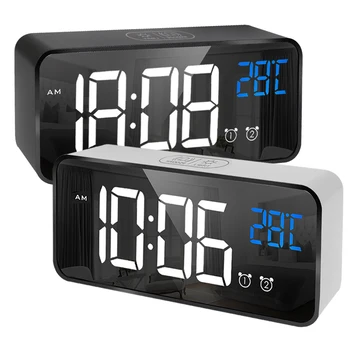 Настолни Часовници Електронна Музика Led Часовници Гласово Управление Повторение Нощен Режим Акумулаторна Digital Alarm Clock 3 Цвята