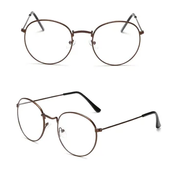Дамски Реколта Кръгли Очила За Четене с Прозрачни Лещи, Модерни Кръгли Очила За Далекогледство, Мъжки слънчеви Очила За Късогледство, Рамки, Бижута, Очила