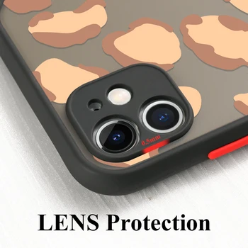 Калъф За мобилен Телефон с Леопардовым принтом За iPhone 13 11 12 Pro Max X Xr Xs Max 6 6s 7 8 Plus SE 2020 12 Мини Защита на Обектива на Фотоапарата и Задната Капачка
