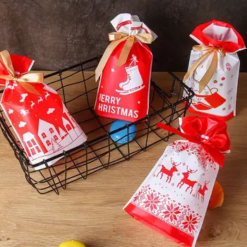 50шт Коледен Чанта Бонбони Дядо Подарък Чанта Снежинка Хрупкава Чанта от съвсем малък Забавни Коледни Декорации за Вкъщи