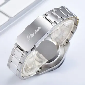 Parnis 39 мм висок клас марка Мъжки часовници Пълен Хронограф светлинен сапфирен кристал черен панел луксозни Кварцов Часовник